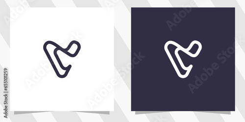 letter cv vc logo design