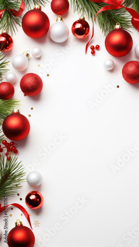 Christmas Greeting Card Mockup on White Background, Generative AI