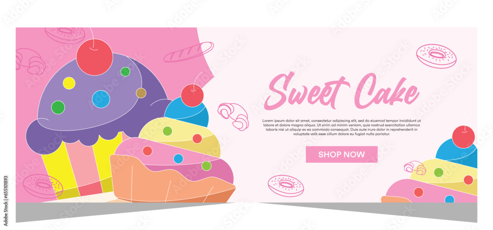 Cake banner template design Cake banner template design