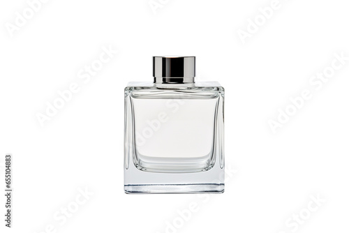 Empty fragrance container in sturdy packaging on a white background studio shot isolated PNG