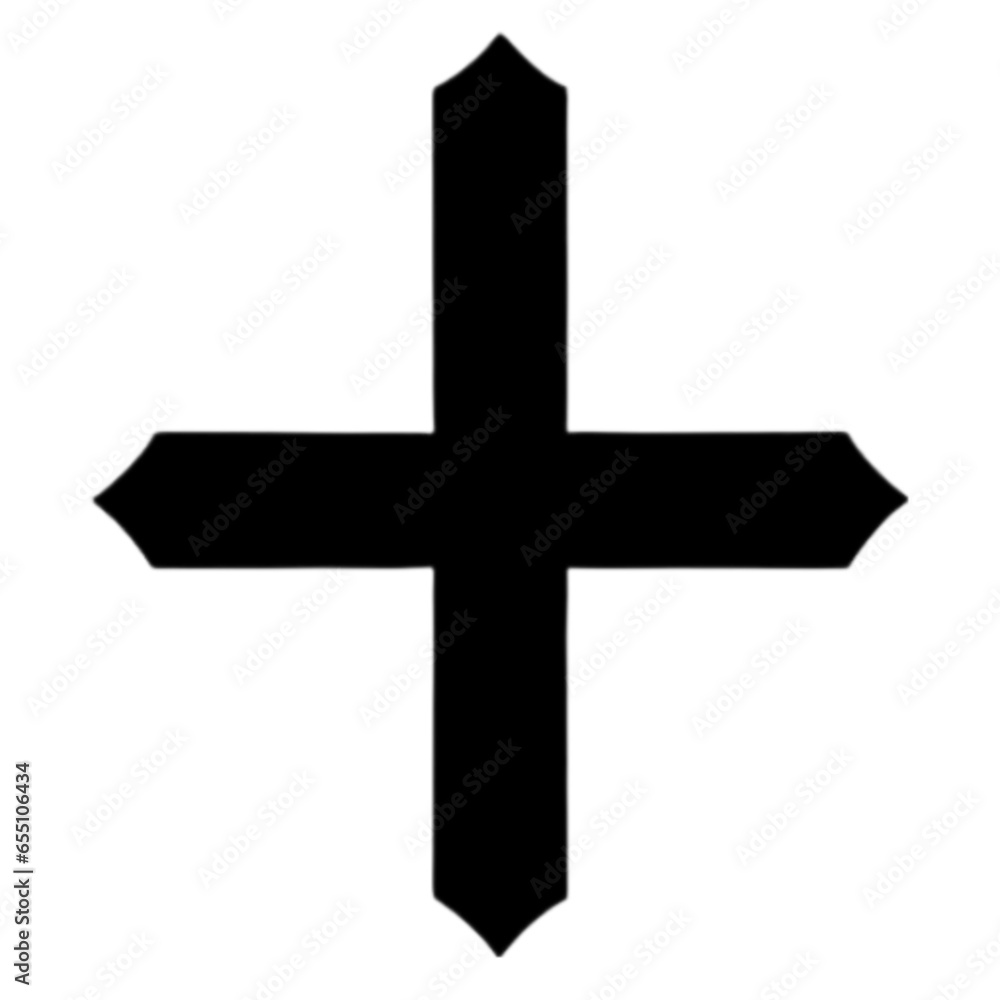 Christian cross design with black and white color. AI-Generated.