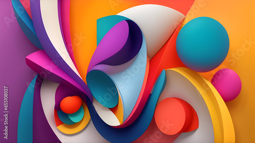 Modern abstract shape with colorful style. Colorful abstract modern background 23. generative ai