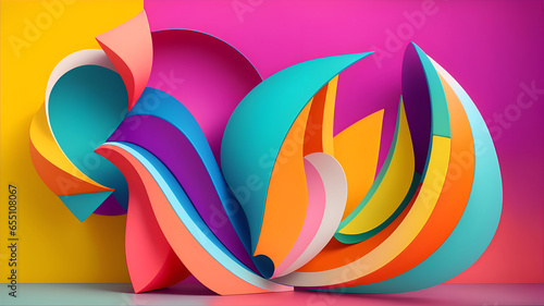 Modern abstract shape with colorful style. Colorful abstract modern background 29. generative ai