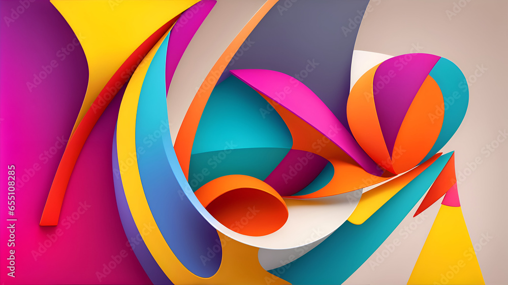 Obraz premium Modern abstract shape with colorful style. Colorful abstract modern background 70. generative ai