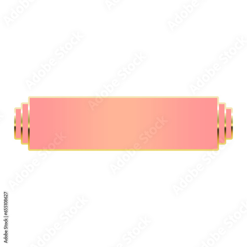 pink banner square gold border