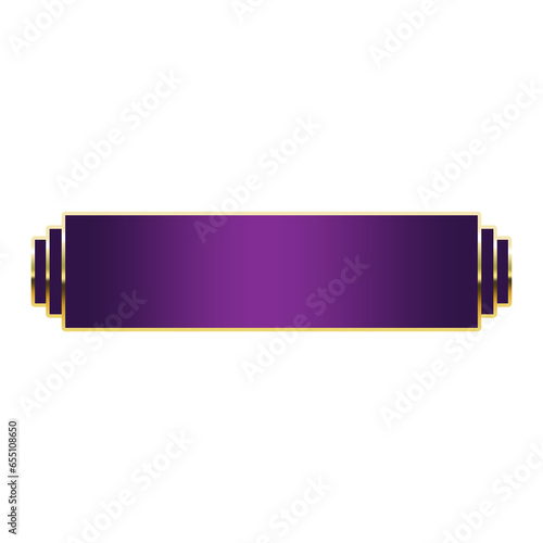 purple banner square gold border