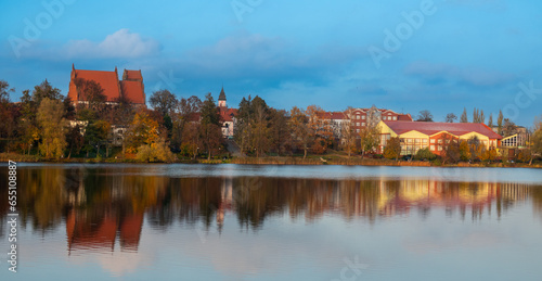 Fototapeta Naklejka Na Ścianę i Meble -  2022-11-02 view of the city of Ilawa near Lake Lezorak Poland