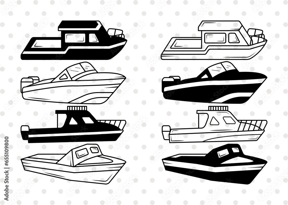 Speed Boat SVG, Speed Boat Silhouette, Motor Boat Svg, Yacht Svg, Boat ...