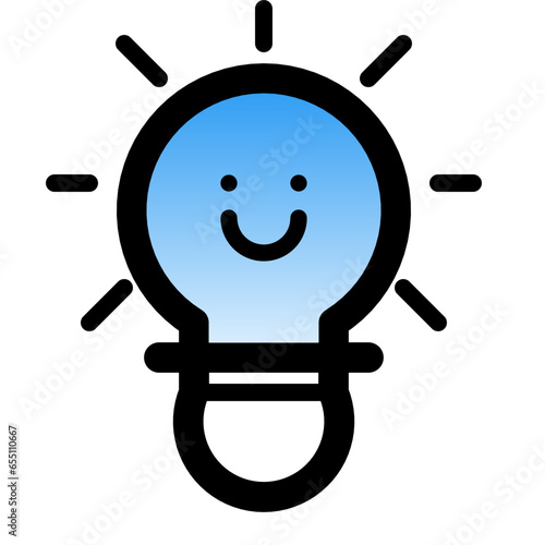 Blue Emoji light bulb icon