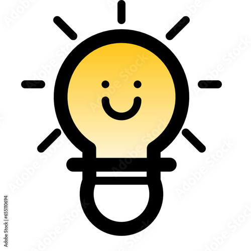 Gold  Emoji light bulb icon