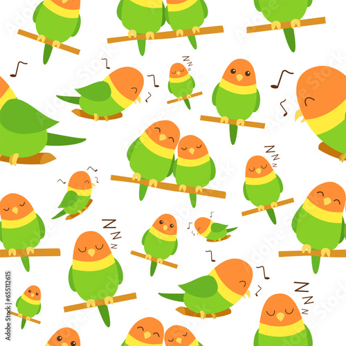 Lovebird Seamless Pattern