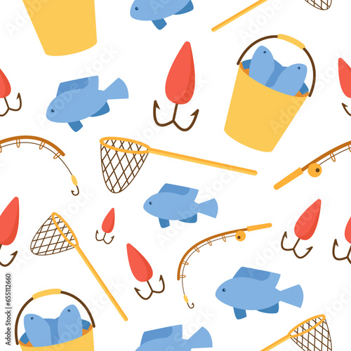 Fishing Seamless Pattern