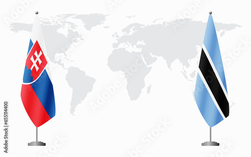 Slovakia and Botswana flags for official meeting