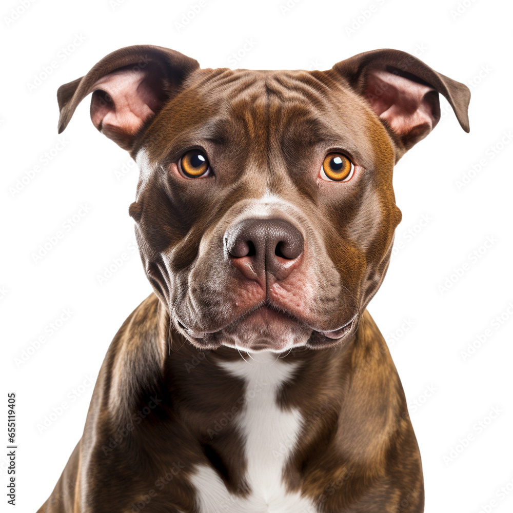 American Pit Bull Terrier isolated on white background