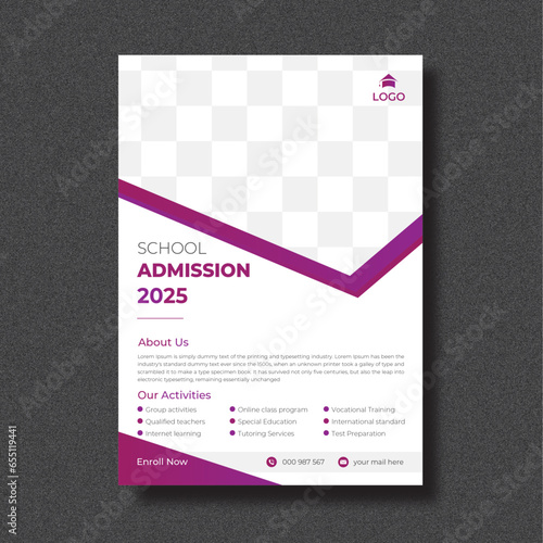 School admission geometric flyer design template