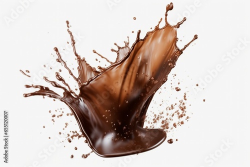 Transparent chocolate splash on PNG with easy usage. Generative AI