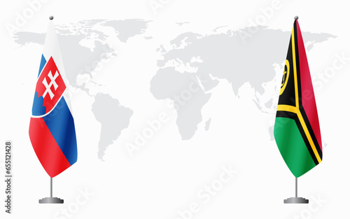 Slovakia and Vanuatu flags for official meeting
