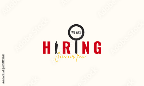 We are hiring join to the team announcement. Hiring recruitment open vacancy design. Creative hiring poster. hiring social media post design.