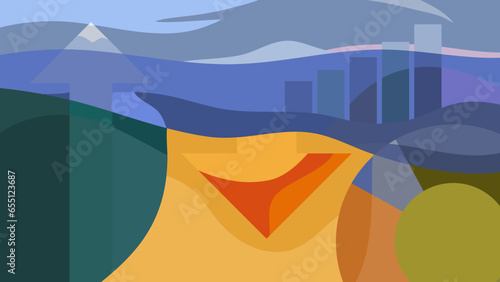 business art, landscape of graphs and diagrams