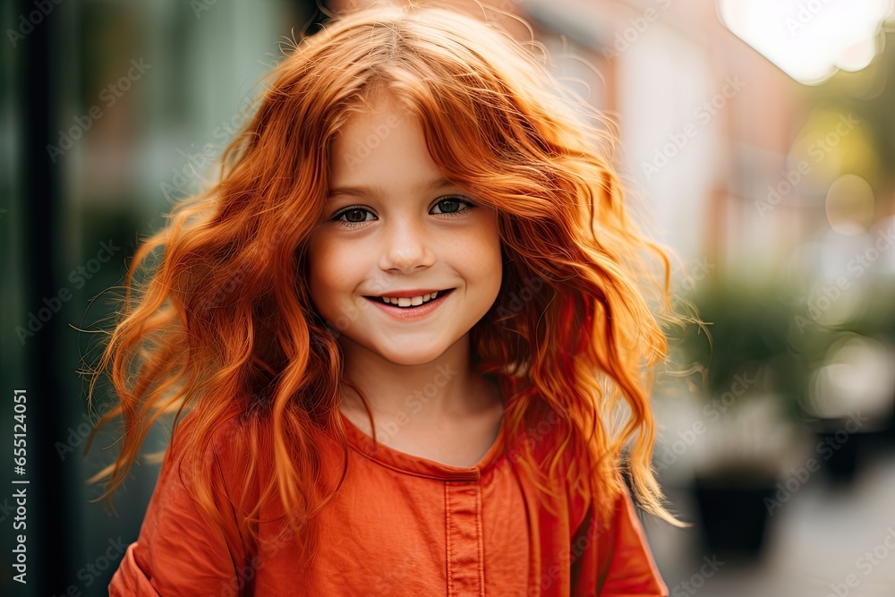 Joyful portrait of a happy red-haired girl in a sunny park. Joyful portrait of a happy red-haired girl in a sunny park.