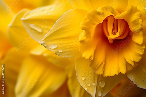 Close-up yellow daffodil flower. Generative AI