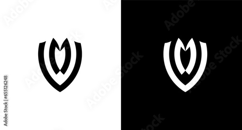 Monogram vm logo Modern and elegant shield logo design template photo