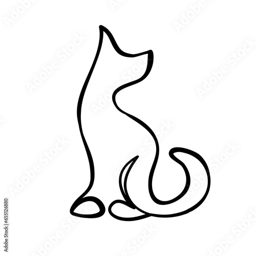  dog silhouette line art drawn