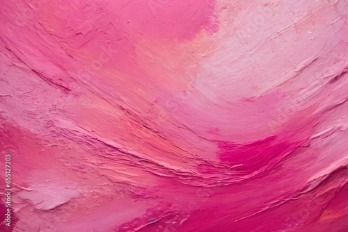 Closeup of abstract pink texture. Oil, acrylic brushstroke, pallet knife paint on canvas (Generative Ai)