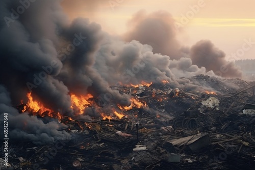 War  humanitarian catastrophe. Environmental pollution. Fire at the landfill. The concept of ecological disaster.