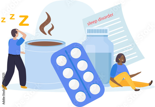 Sleep Disorder Flat Composition