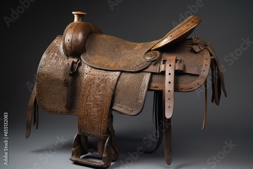 saddle. Generative AI photo