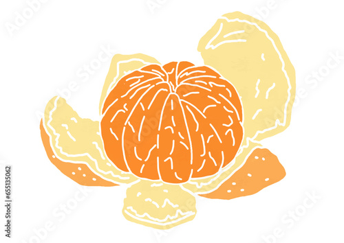 „ÇÄ„ÅÑ„ÅüÁöÆ‰ªò„Åç„Åø„Åã„Çì„ÅÆ„Ç§„É©„Çπ„ÉàÔºàÁâàÁîªÈ¢®Ôºâ