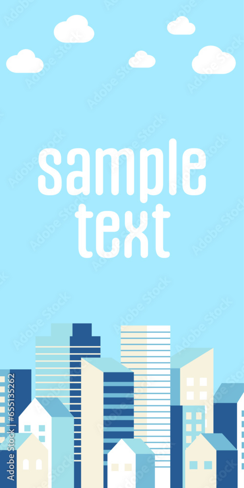 Fototapeta premium 背景イラスト_ビル群_青