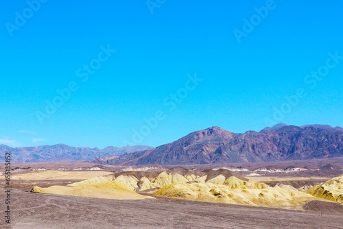 Red mountain slopes in the desert in America.