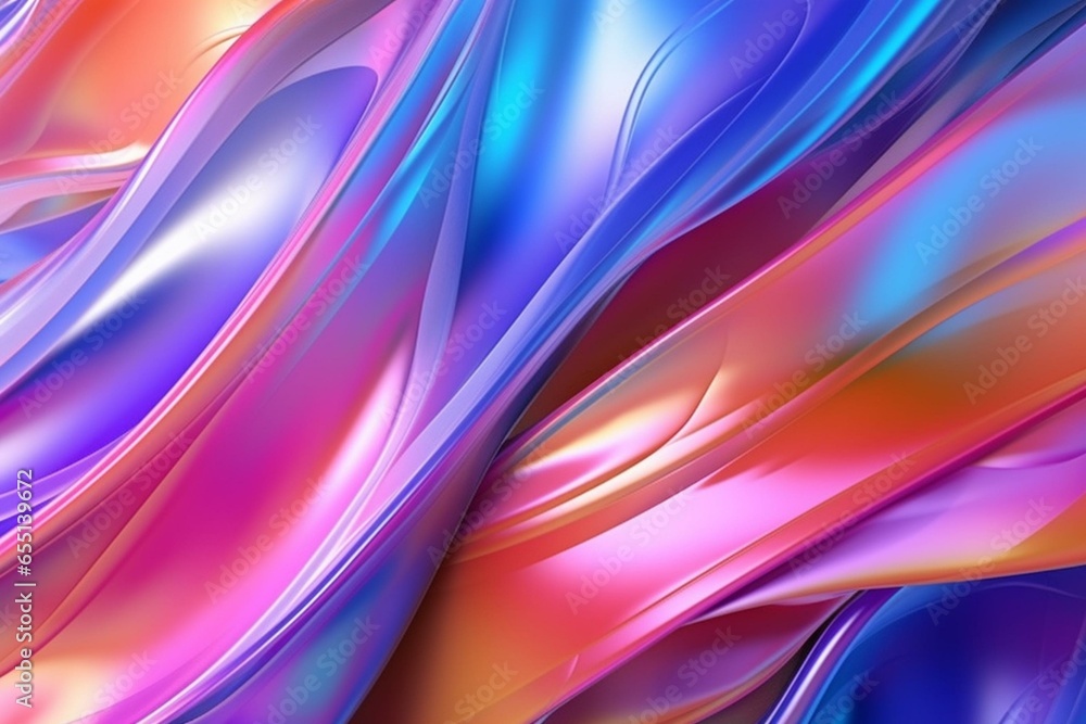 Abstract background with twisting shapes in fluid design and holographic iridescent colors. Generative AI Abstract background with twisting shapes in fluid design and holographic iridescent colors. Generative AI