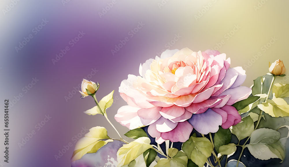 Beautiful watercolor flower background ai generated