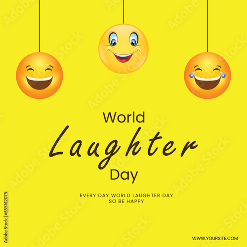 world laughter day wishing post with emojis vector file