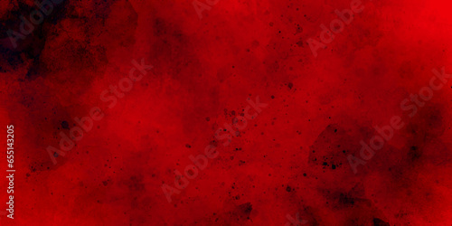 Red wall grunge texture hand painted watercolor horror backdrop texture background. red and black vintage aged dirty rough background abstract texture with color splash design.