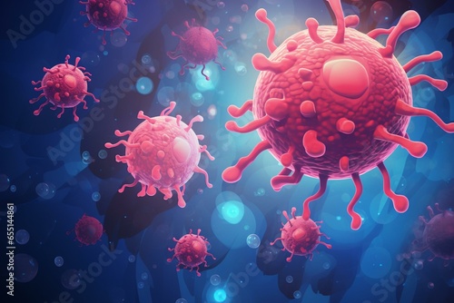 Illustration of bacterial cystitis. Generative AI photo