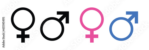 male and female symbols vector isolated on white