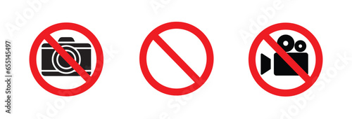 no camera and no recording video sign isolated on white background