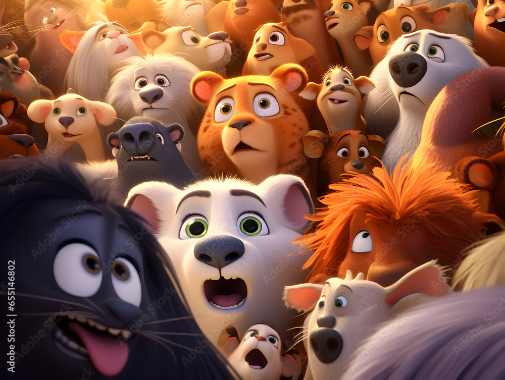 Naklejka premium Variety of animals in the zoo