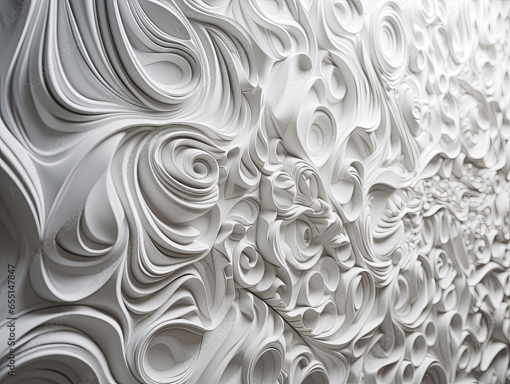 White wall with deep swirling texture White wall with deep swirling texture