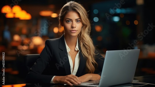 Portrait of young businesswoman in meeting