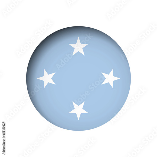 Federated States of Micronesia flag - behind the cut circle paper hole with inner shadow.