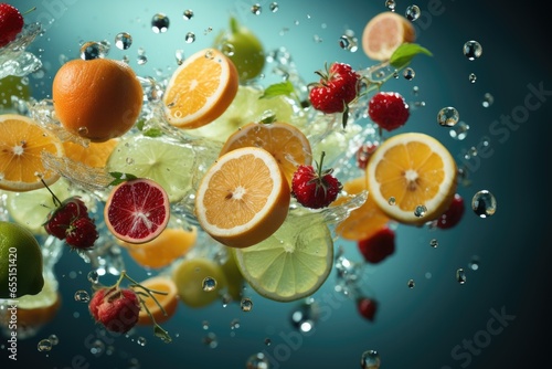 Appetizing fresh background on the theme of healthy fruits