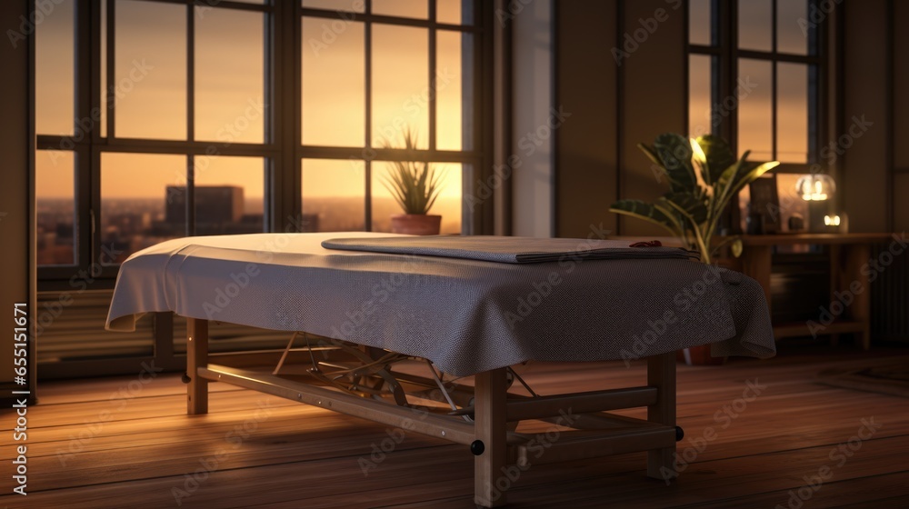 modern living room. massage table, spa modern living room. massage table, spa
