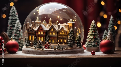 christmas tree decoration ( ball with christmas city inside) © Boris