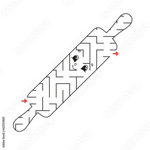 Abstract maze. Game for kids. Puzzle for children. Labyrinth conundrum. Find the right path. Education worksheet.