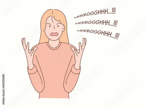 angry woman expression vector illustration